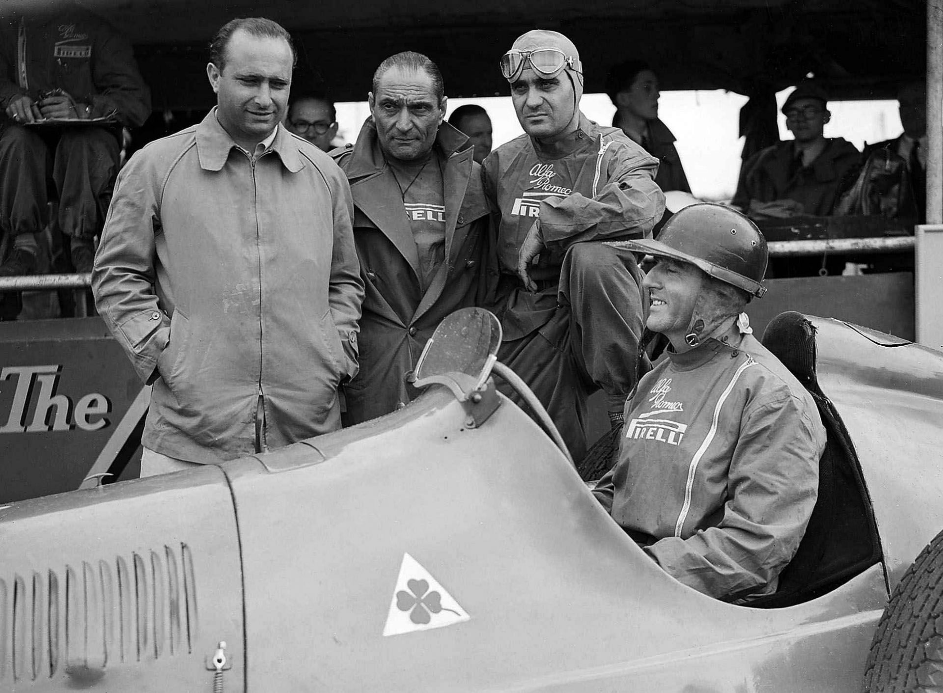 Nino Farina during the final practice at Silverstone for RAZ Grand Prix, July 1951 (Image Source: Getty